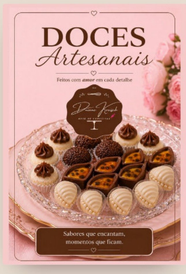Doces Artesanais — catálogo digital de confeitaria criado pela Angelize