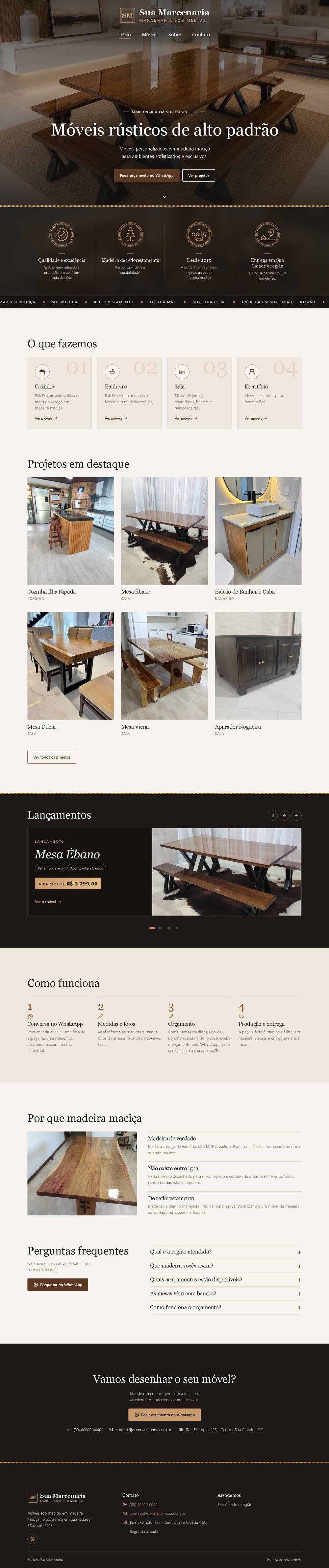 Modelo de site para marcenaria